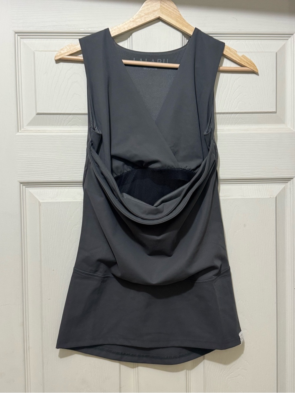 Lulablu Charcoal Gray Draped Tank Top